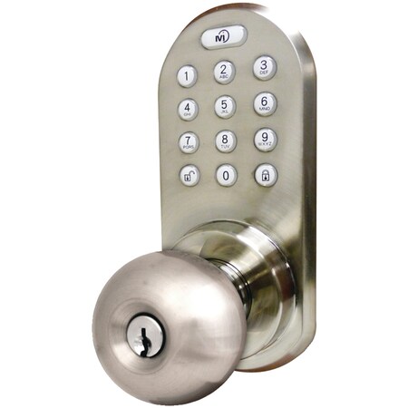 Milocks Control and Touchpad 3-in-1 Remote Doorknob (Satin Nickel) QKK-01SN